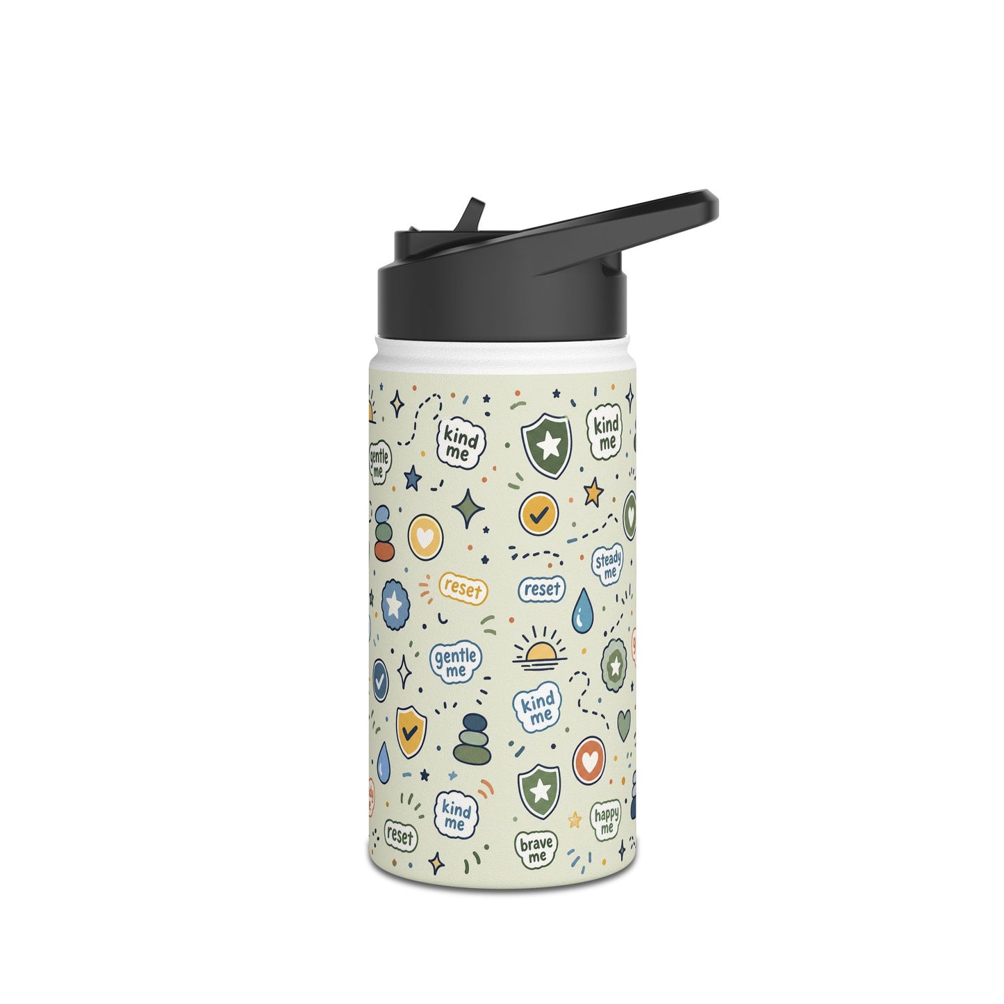 Positive Affirmation Pattern - Stainless Steel Water Bottle