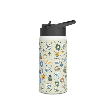 Positive Affirmation Pattern - Stainless Steel Water Bottle