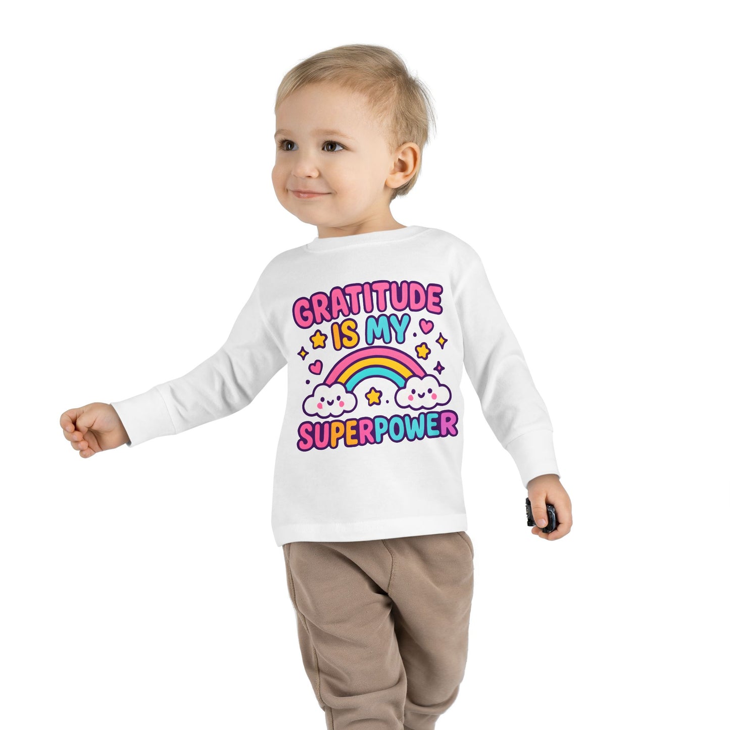 Gratitude Is My Superpower Toddler Long Sleeve Tee