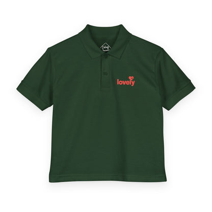 Red 'lovely' Heart Logo – Kids Classic Polo Shirt