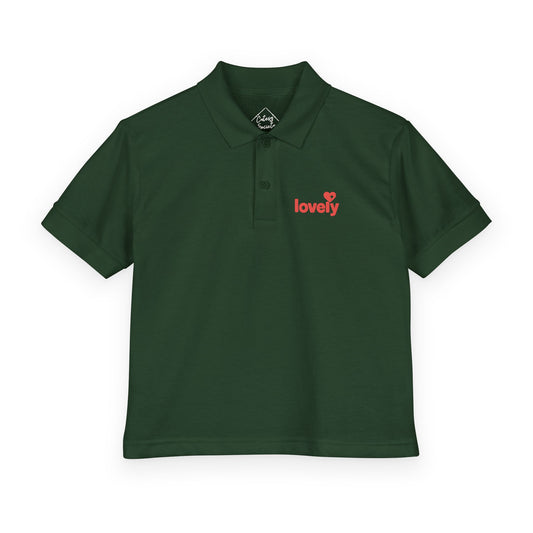 Red 'lovely' Heart Logo – Kids Classic Polo Shirt