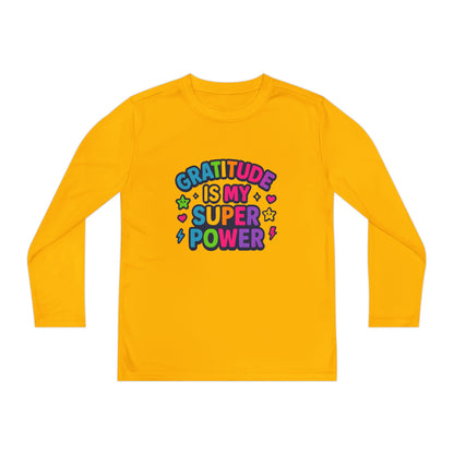 Gratitude Is My Super Power Youth Long Sleeve Tee