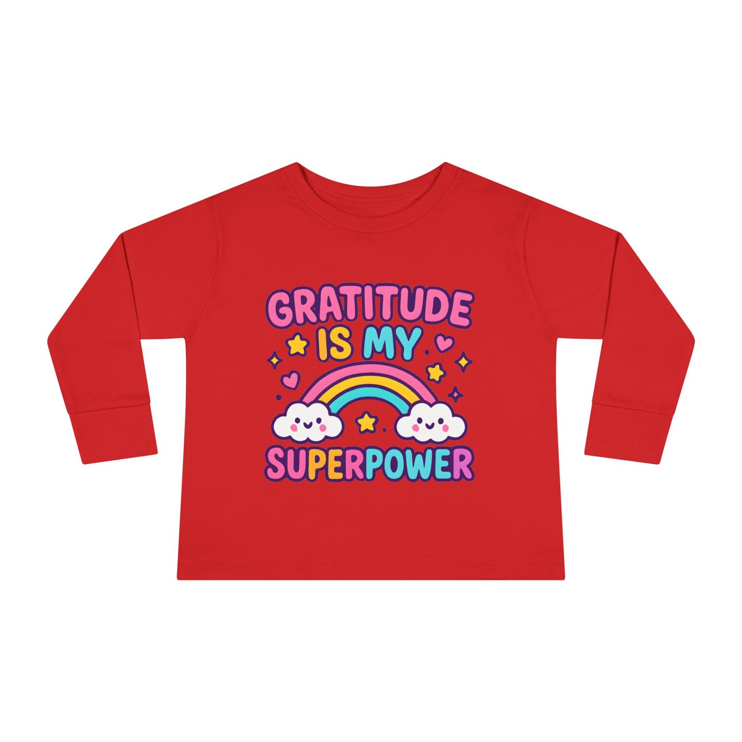 Gratitude Is My Superpower Toddler Long Sleeve Tee