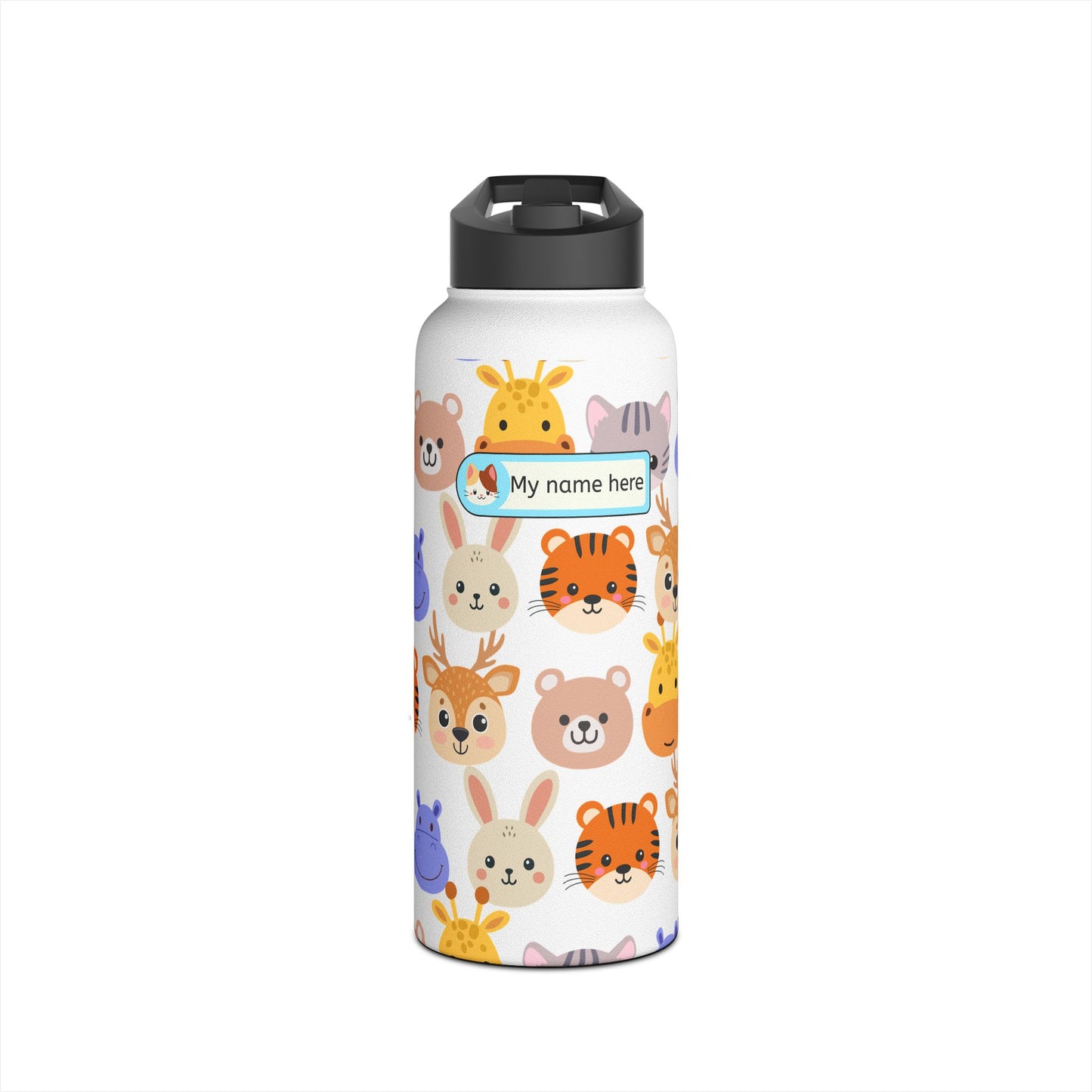 Personalized Animal Print Water Bottle