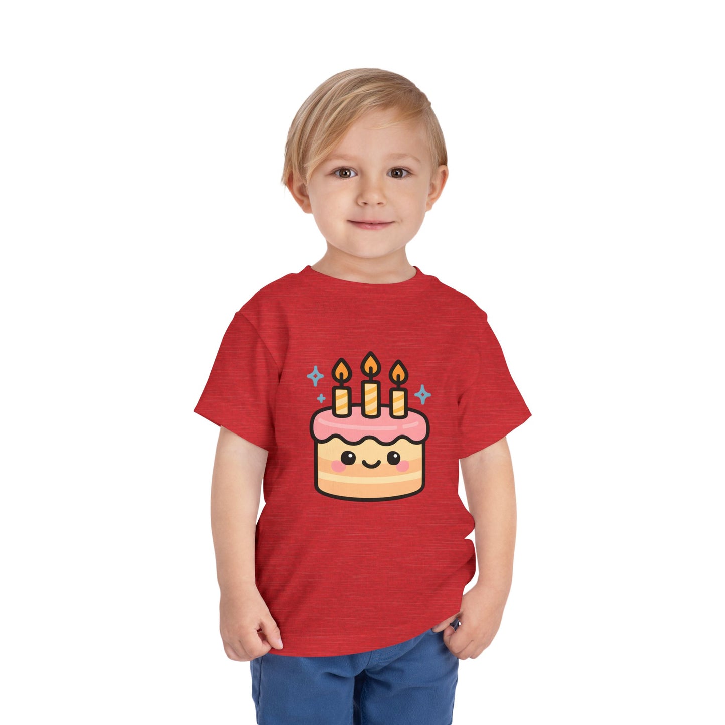 Cute Kawaii Birthday Cake – Toddler Soft Cotton T-Shirt