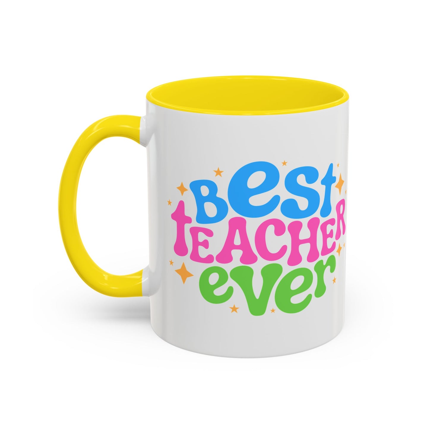 Best Teacher Ever Accent Coffee Mug - Perfect Gift for Educators | 11oz & 15oz