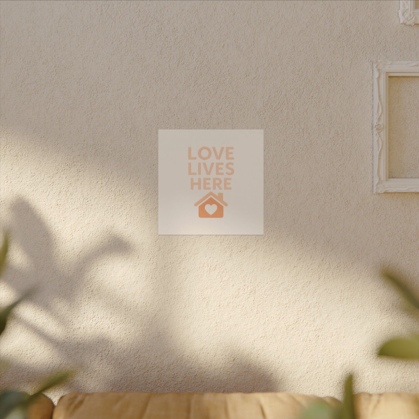 Love Lives Here – Textured Watercolor Matte Poster