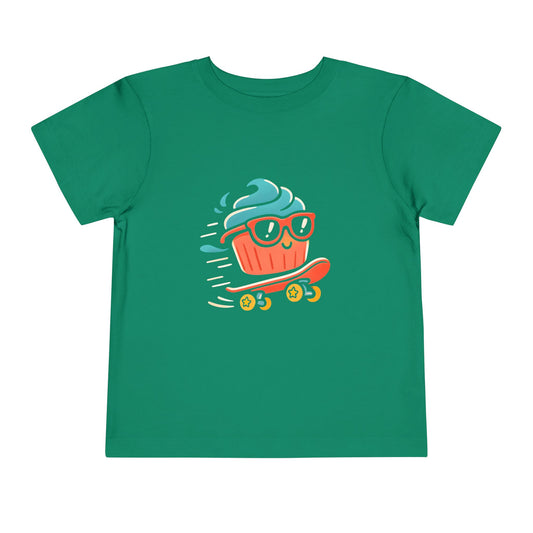 Cool Cupcake Skateboard – Toddler Soft Cotton T-Shirt