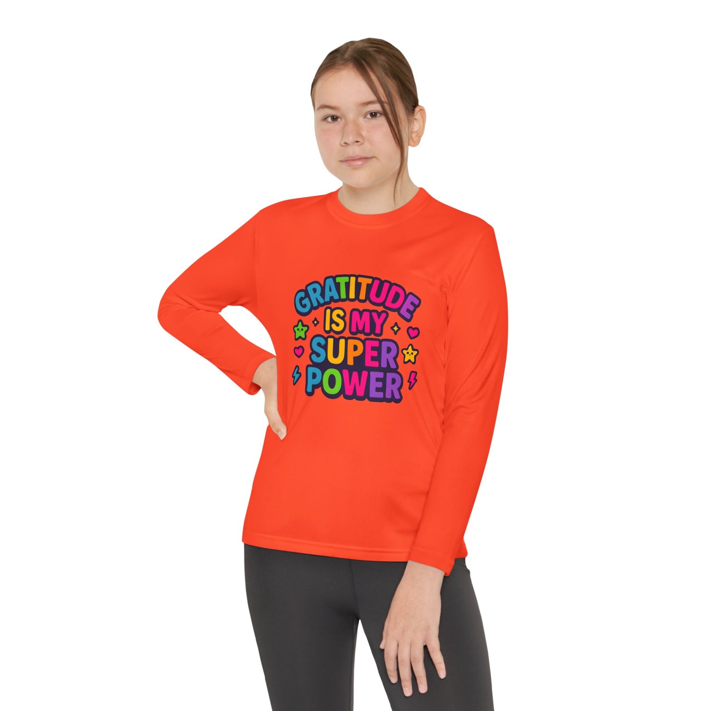 Gratitude Is My Super Power Youth Long Sleeve Tee