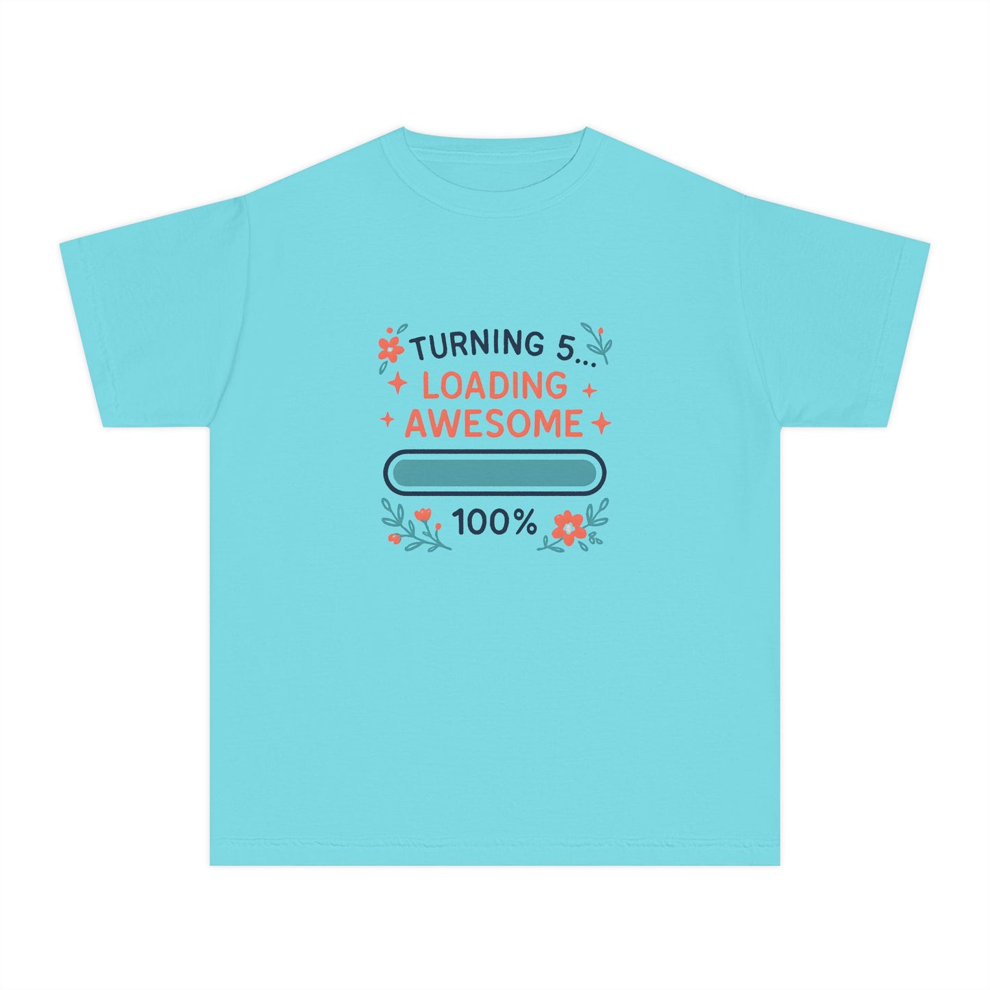 Turning 5… Loading Awesome – Kids Relaxed Fit T-Shirt