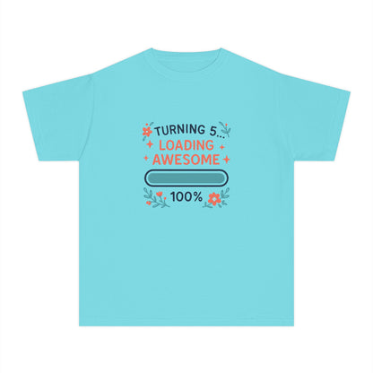 Turning 5… Loading Awesome – Kids Relaxed Fit T-Shirt