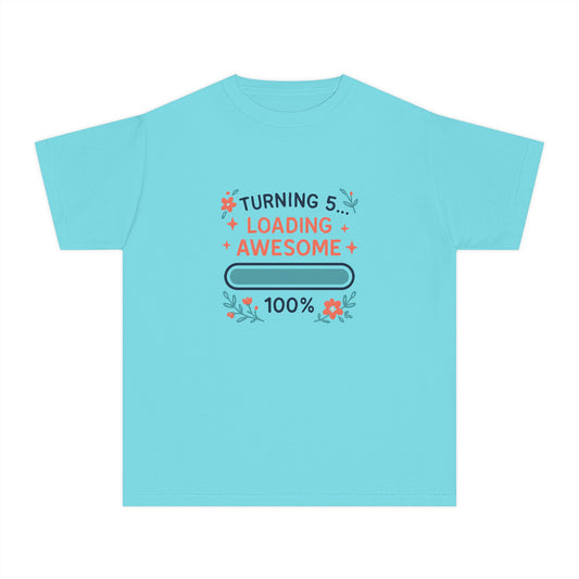 Turning 5… Loading Awesome – Kids Relaxed Fit T-Shirt