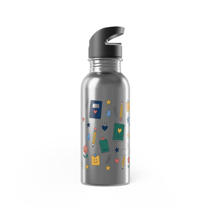School Smiles - Stainless Steel Water Bottle with Straw 20oz