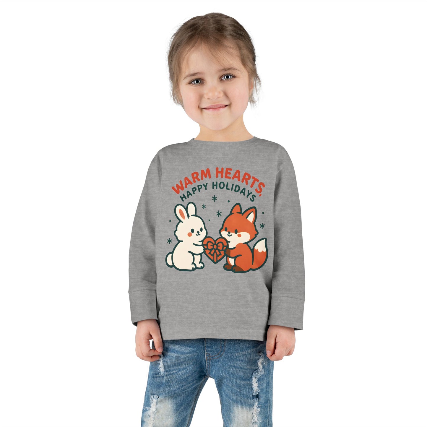 Warm Hearts, Happy Holidays Toddler Long Sleeve Tee