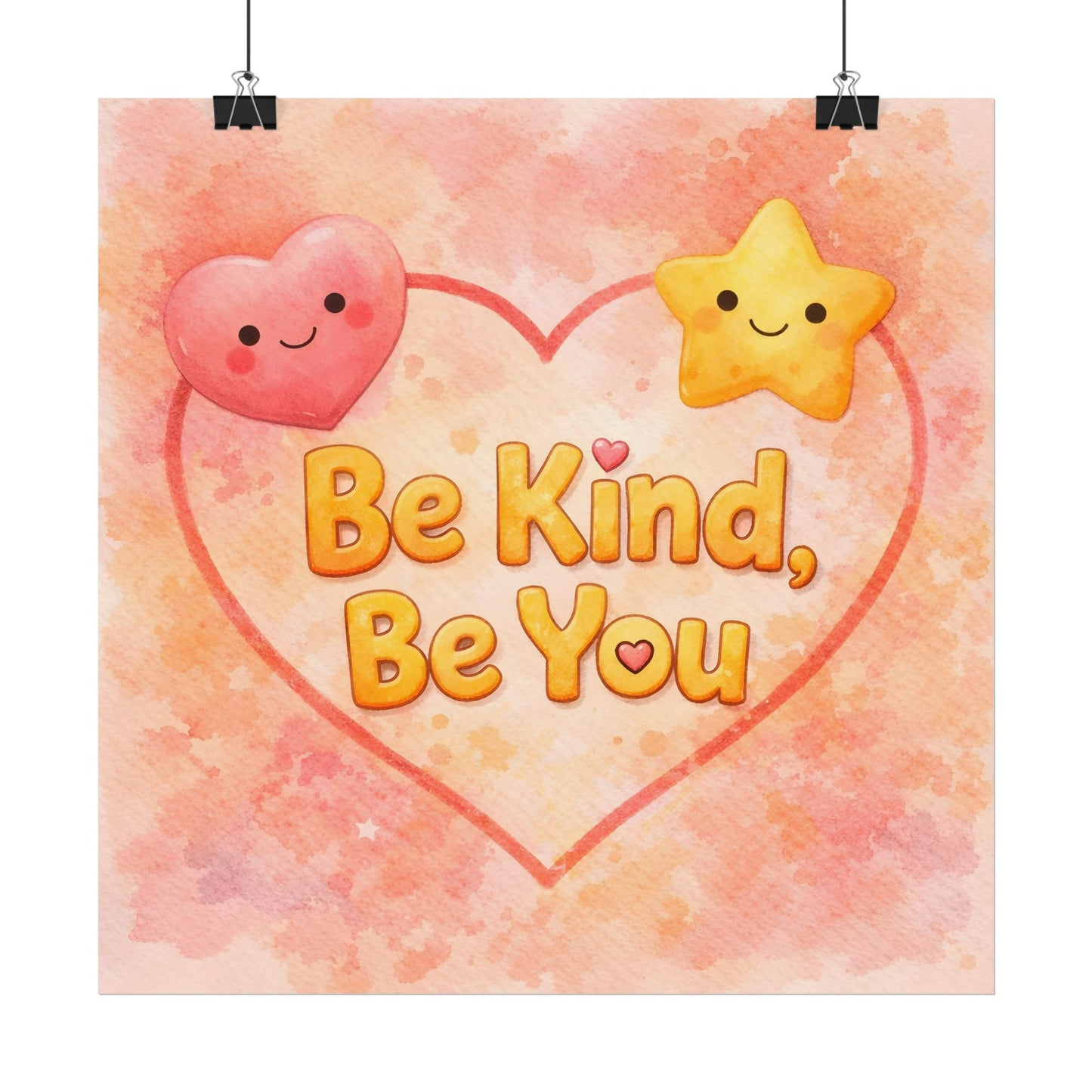 Be Kind, Be You – Textured Watercolor Matte Poster