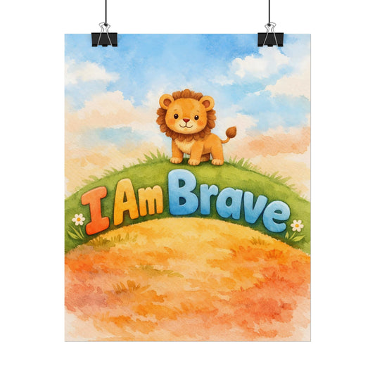 I Am Brave - Textured Watercolor Matte Poster