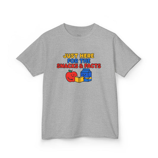 Just Here for the Snacks & Facts - Kids Classic Cotton T-Shirt