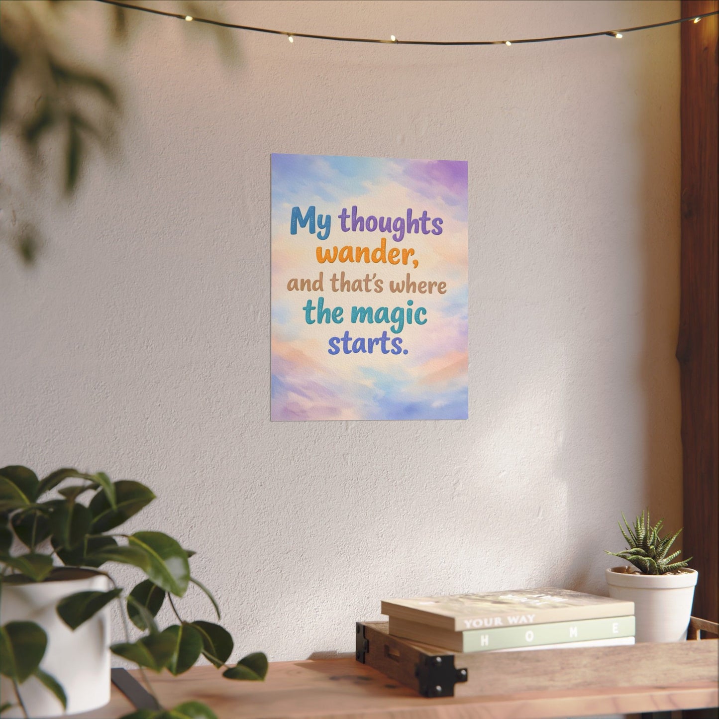 My thoughts wander - Textured Watercolor Matte Poster