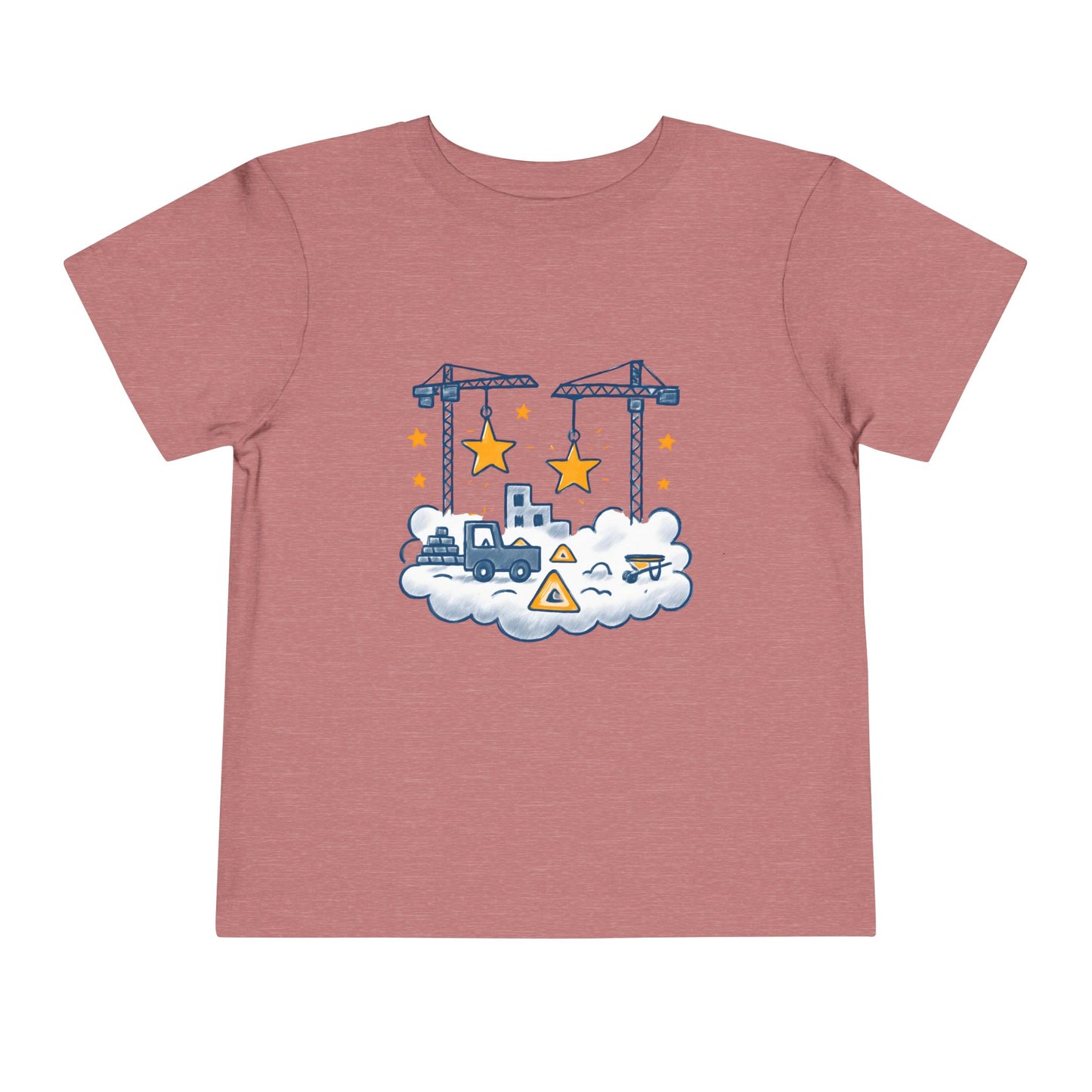 Construction Crane Stars Nursery Shirt – Toddler Soft Cotton T-Shirt