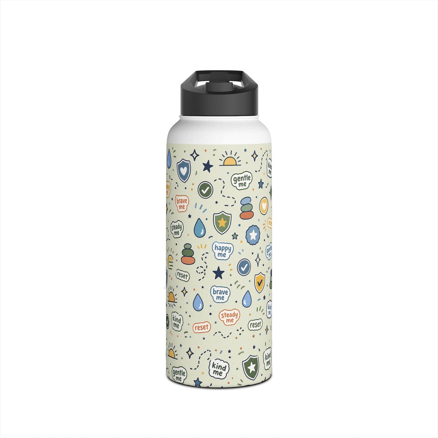 Positive Affirmation Pattern - Stainless Steel Water Bottle