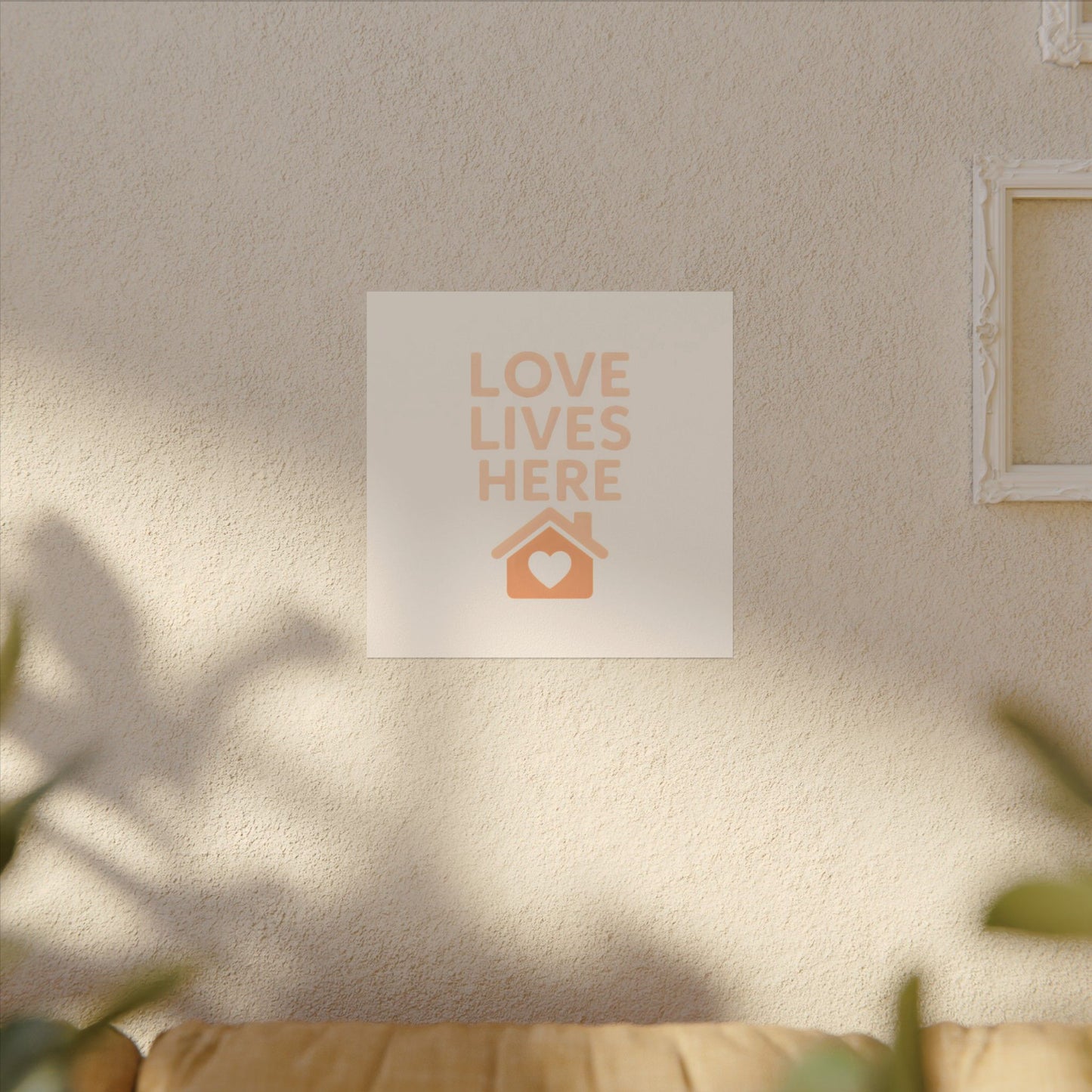 Love Lives Here – Textured Watercolor Matte Poster