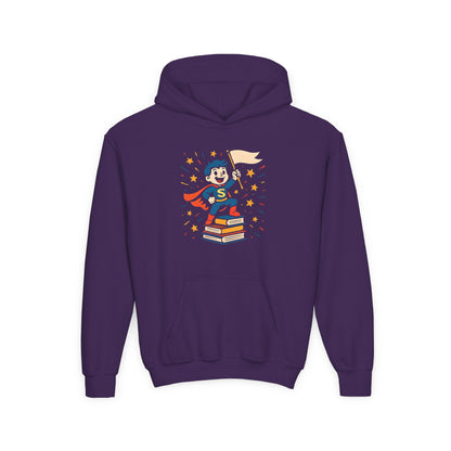 Youth Cute Bookworm Superhero Sweatshirt
