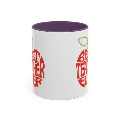 Best Teacher Ever Accent Coffee Mug - Perfect Gift for Educators