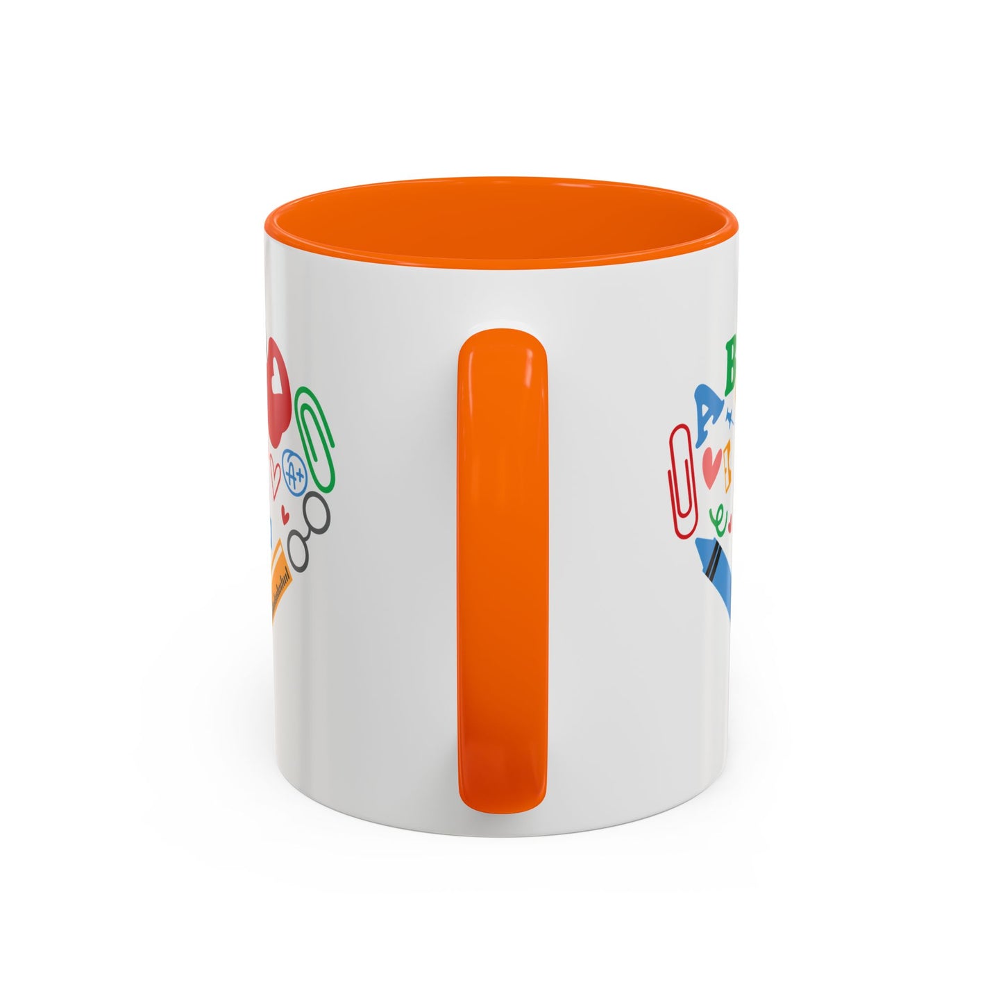 Back to School Teacher's Heart Coffee Mug - Colorful Classroom Design
