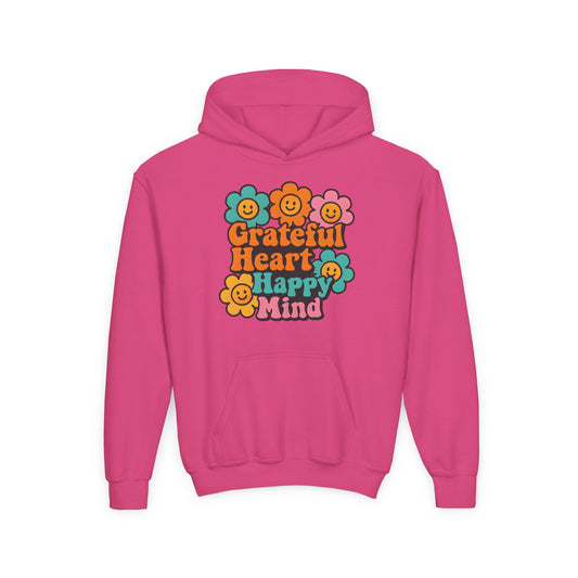 Grateful Heart, Happy Mind - Youth Hoodie