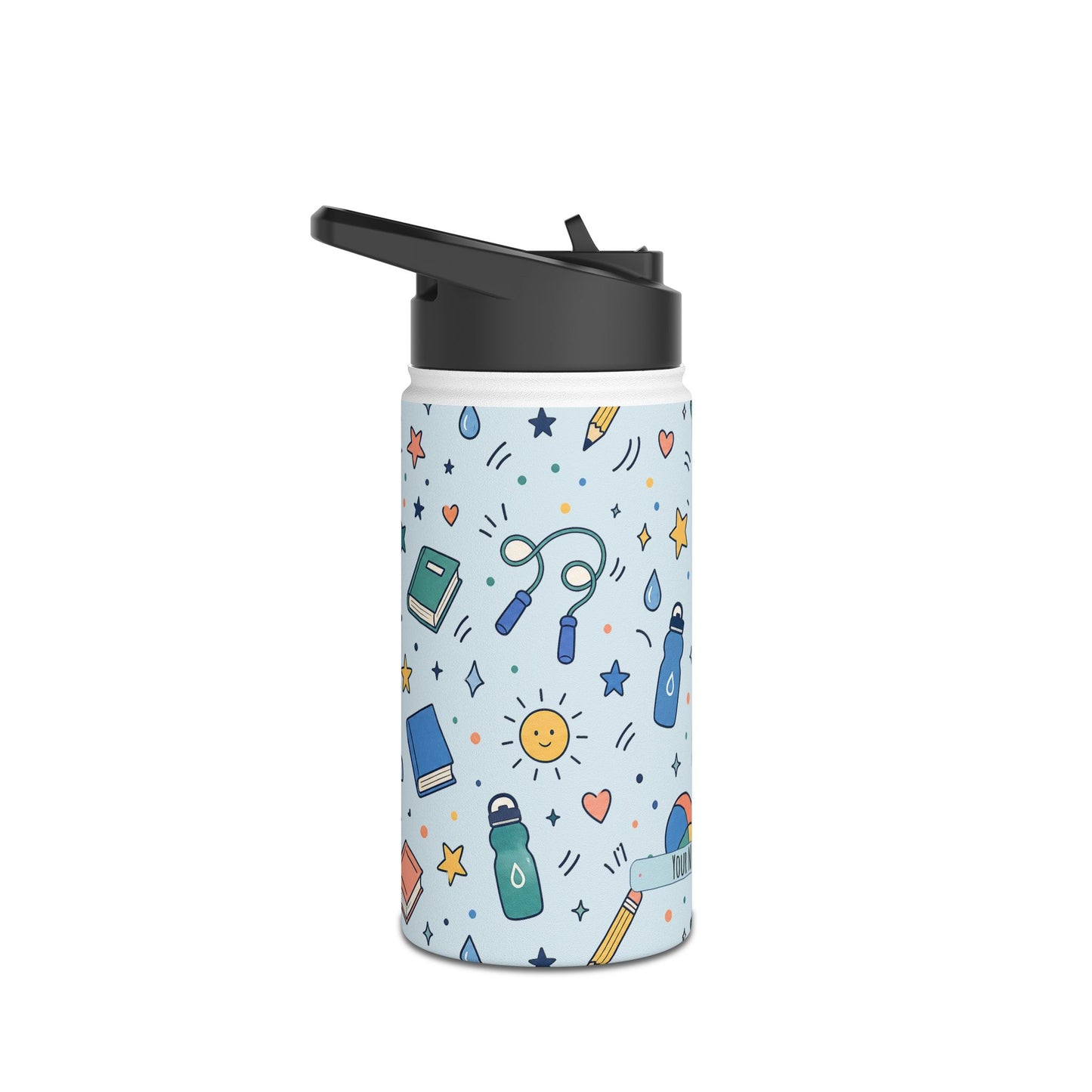School Doodle - Stainless Steel Water Bottle