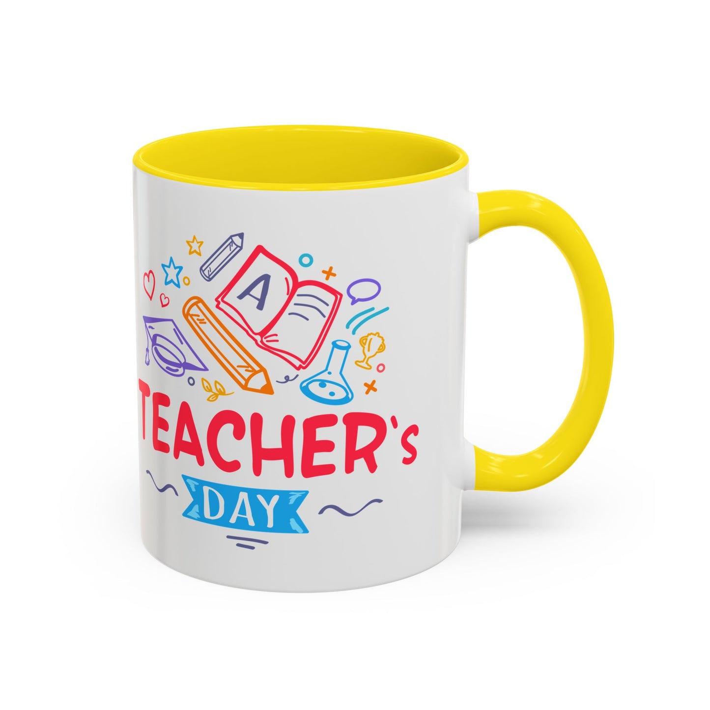 Teacher's Day Accent Coffee Mug - Celebrate Educators with Colorful Designs