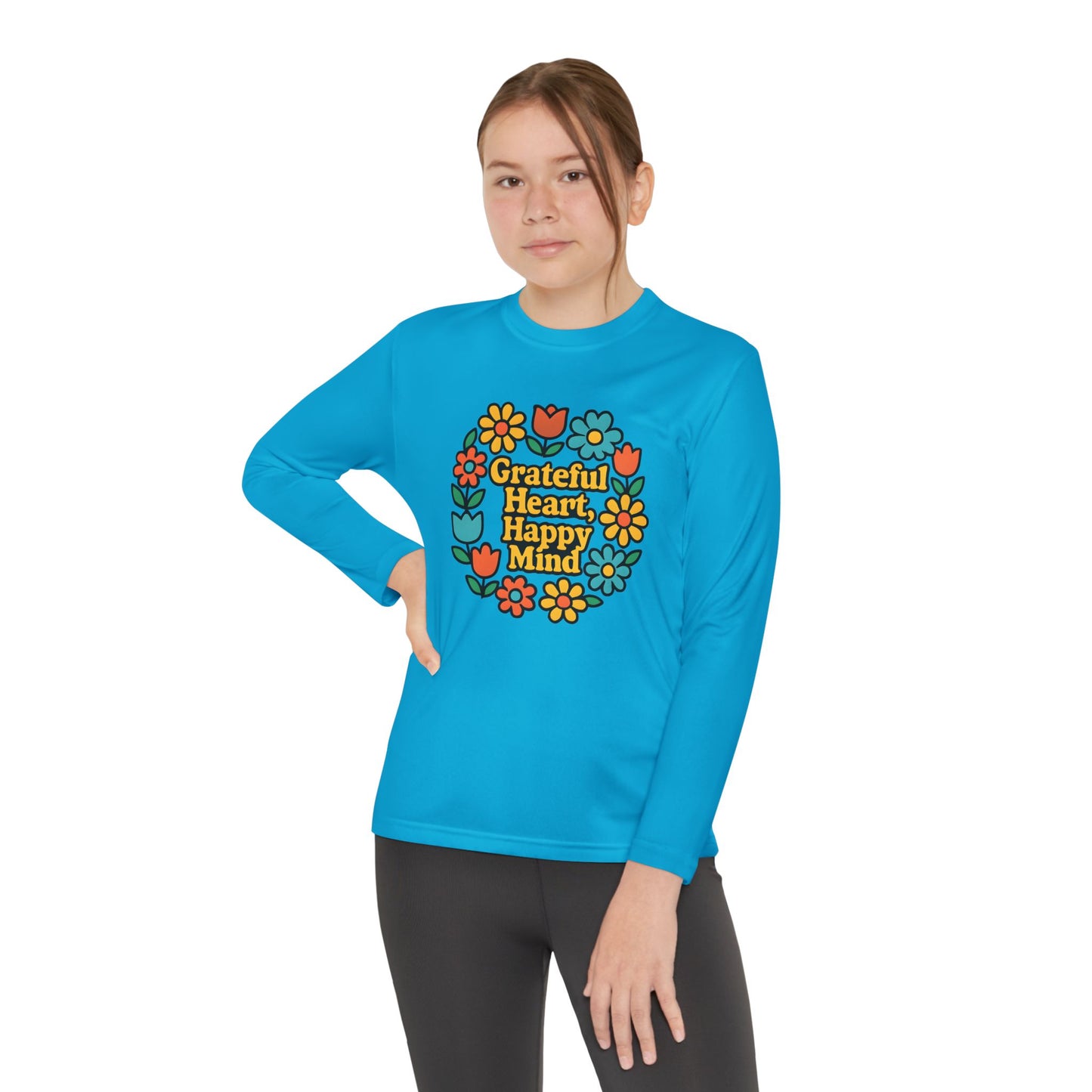 Grateful Heart Happy Mind Youth Long Sleeve Tee