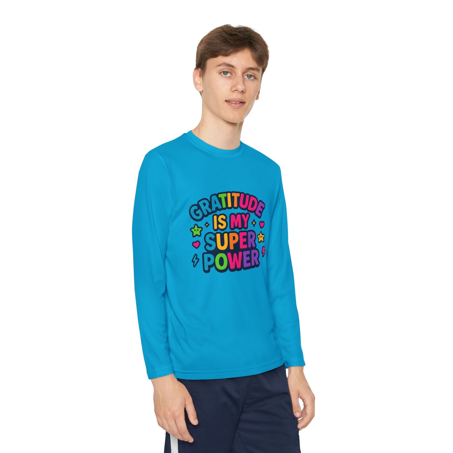 Gratitude Is My Super Power Youth Long Sleeve Tee