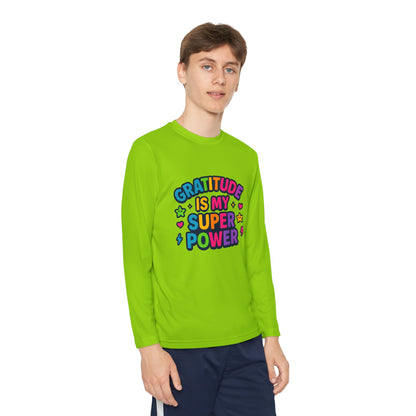 Gratitude Is My Super Power Youth Long Sleeve Tee
