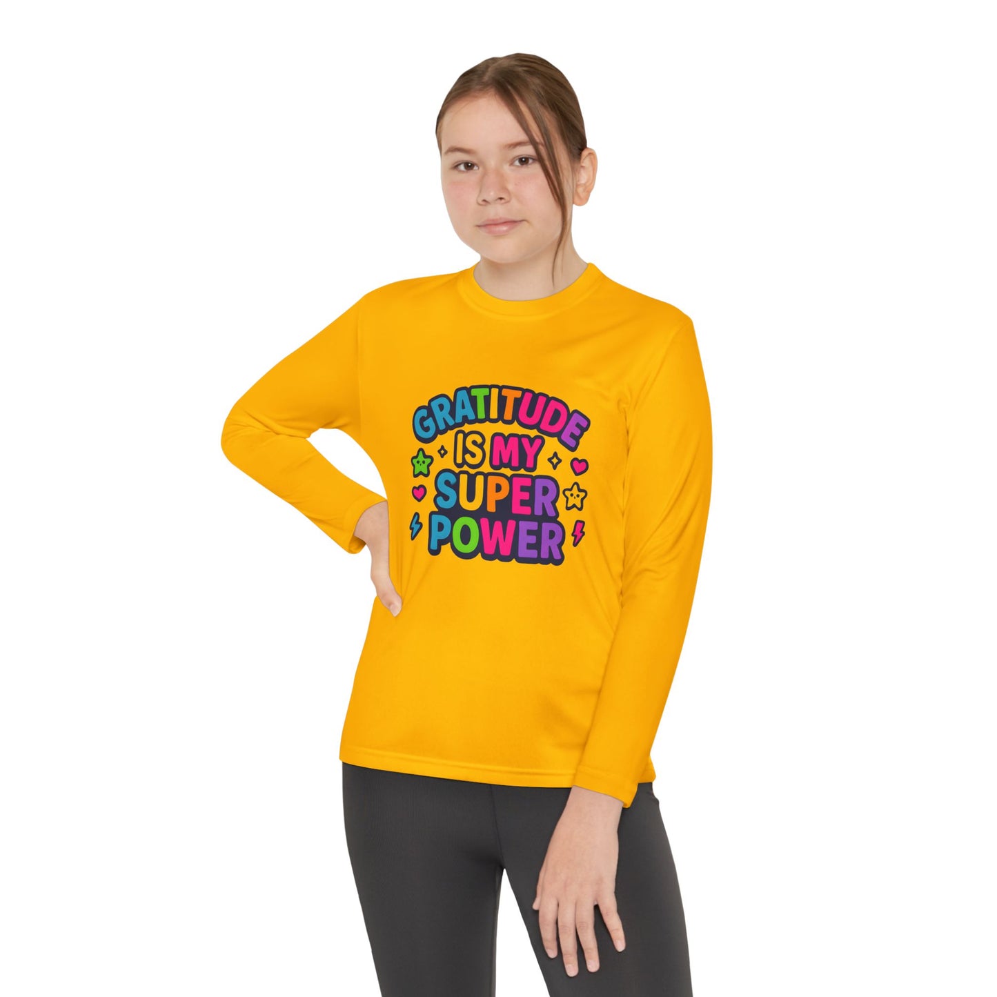 Gratitude Is My Super Power Youth Long Sleeve Tee