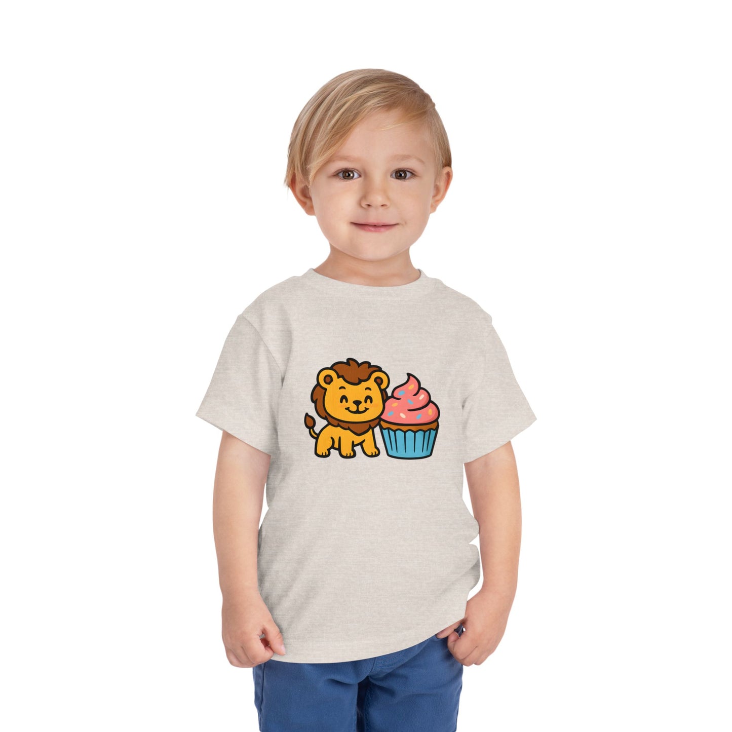 Cute Lion with Cupcake – Toddler Soft Cotton T-Shirt