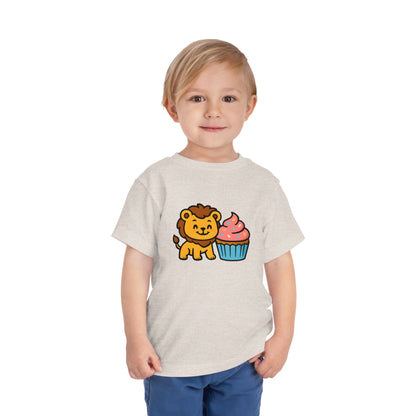 Cute Lion with Cupcake – Toddler Soft Cotton T-Shirt