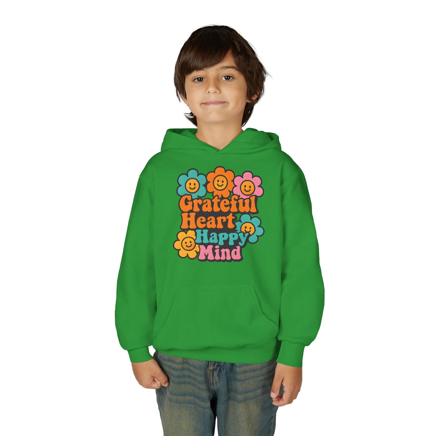 Grateful Heart, Happy Mind - Youth Hoodie