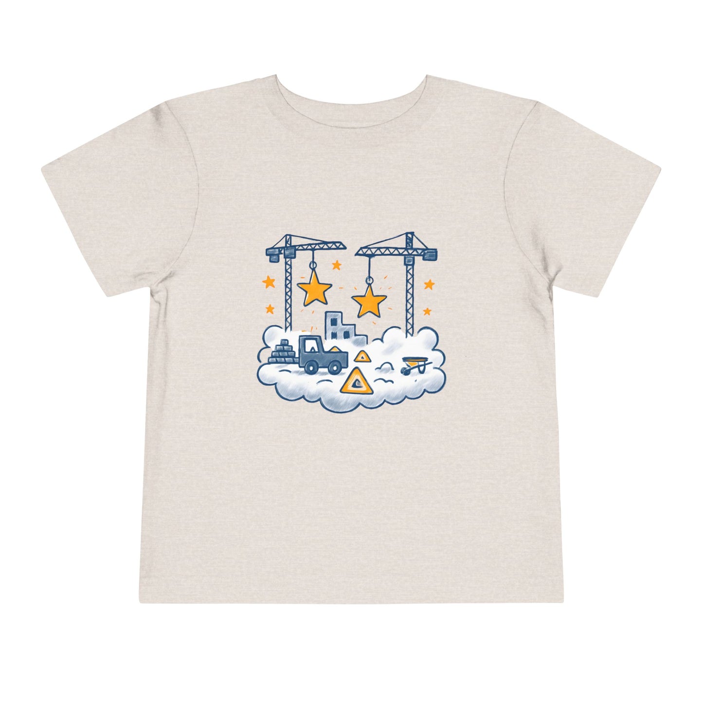Construction Crane Stars Nursery Shirt – Toddler Soft Cotton T-Shirt