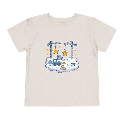 Construction Crane Stars Nursery Shirt – Toddler Soft Cotton T-Shirt