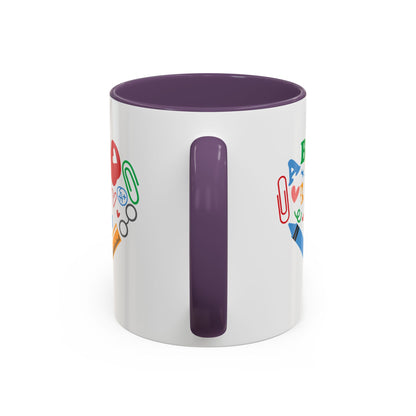 Back to School Teacher's Heart Coffee Mug - Colorful Classroom Design