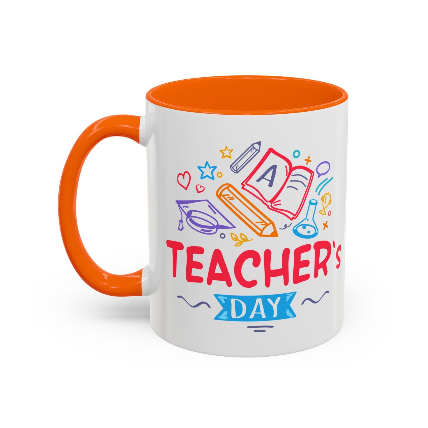 Teacher's Day Accent Coffee Mug - Celebrate Educators with Colorful Designs