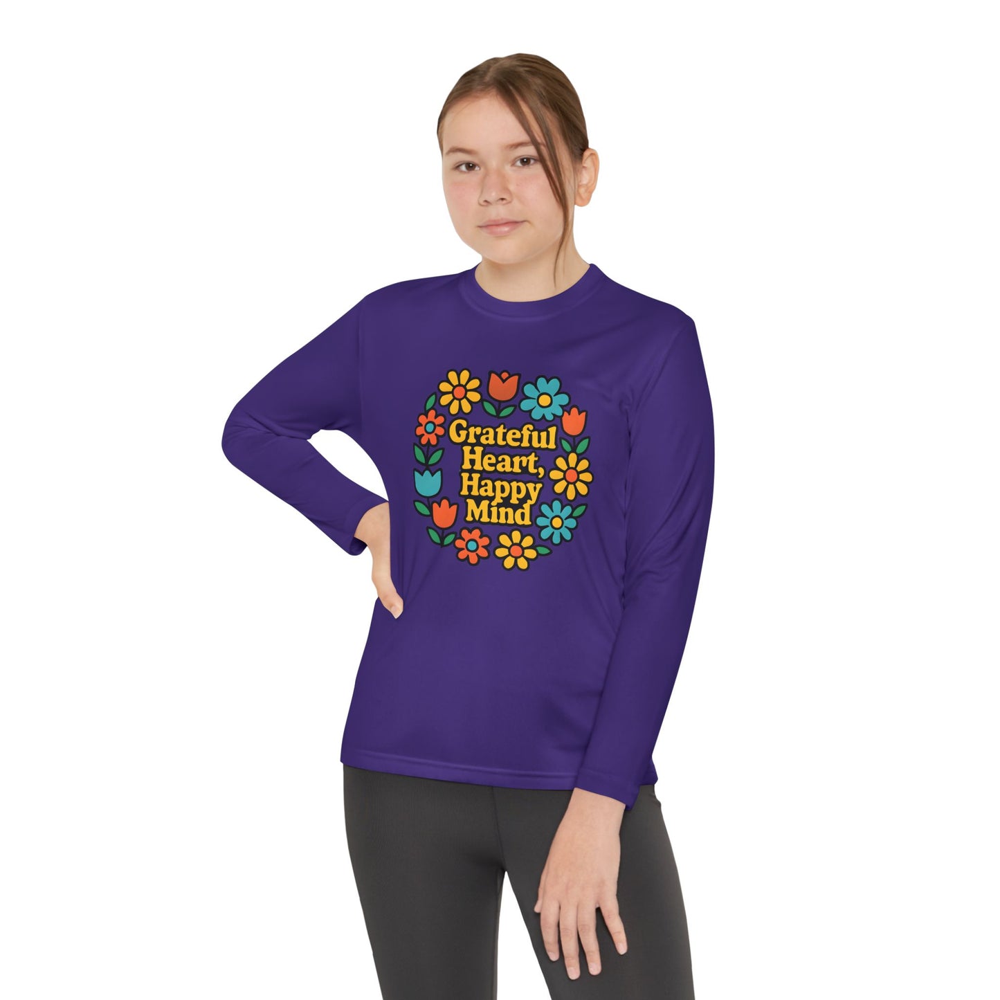 Grateful Heart Happy Mind Youth Long Sleeve Tee