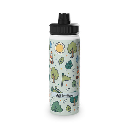 Outdoor Pattern Stainless Steel Water Bottle — Adventure Run & Trees Sports Lid
