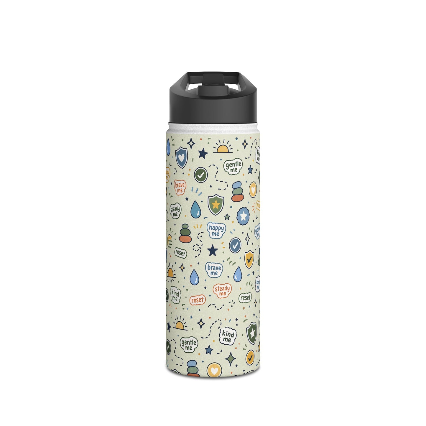 Positive Affirmation Pattern - Stainless Steel Water Bottle