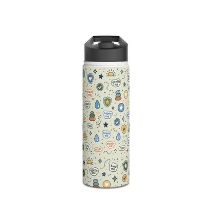 Positive Affirmation Pattern - Stainless Steel Water Bottle