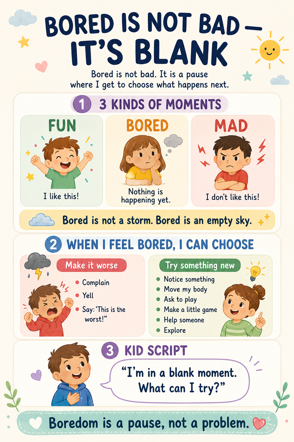 Bored Is Not Bad: Free Kids Feelings Guide